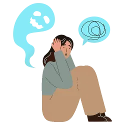 Illustration of a girl having a mental health crisis
